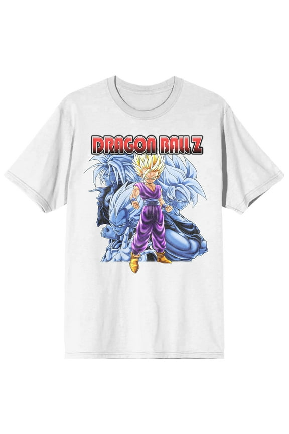 Dragon Ball Z Gohan Super Saiyan Group Pose Men's White T-shirt-XL