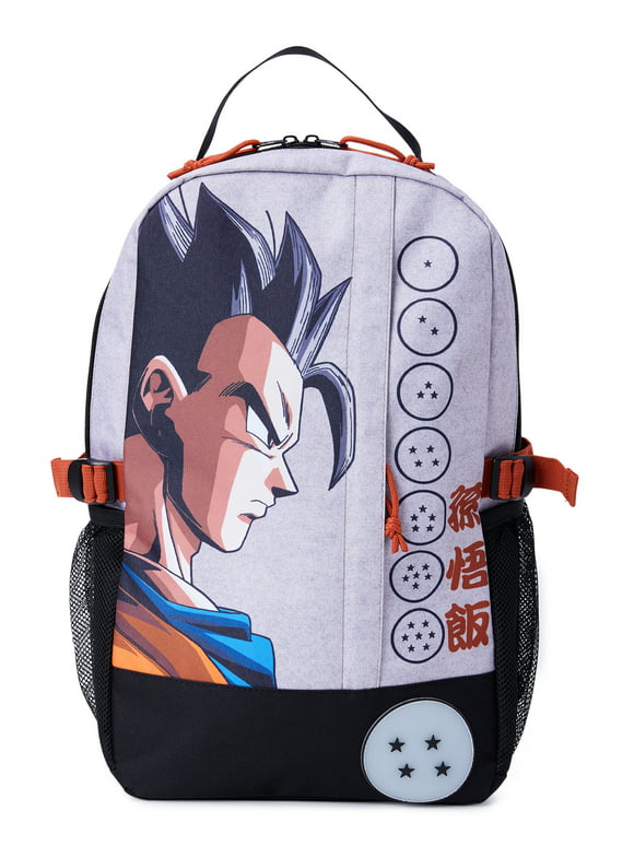 Dragon Ball Z Gohan Unisex 18" Laptop Backpack, Grey Black