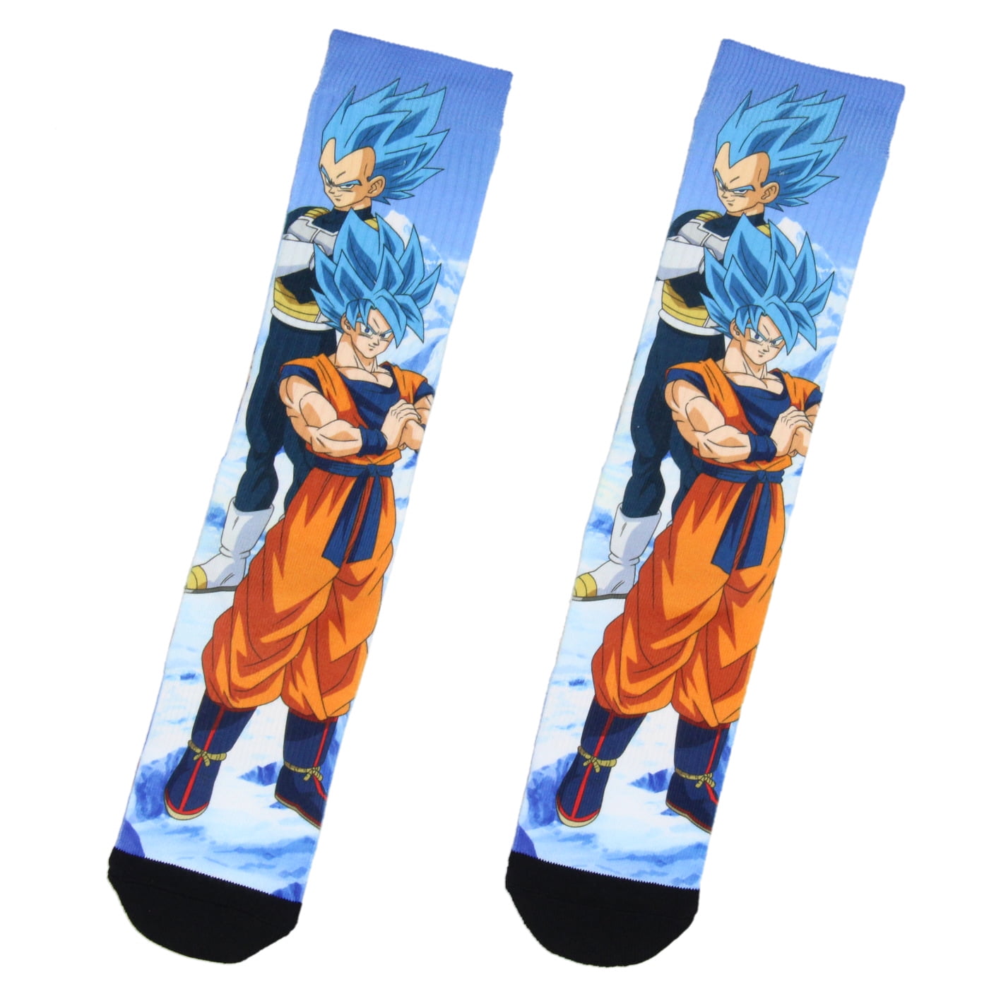 Dragon Ball Z Goku And Vegeta Super Saiyan God Ssgss Sublimated Men S Crew Socks 1 Pair