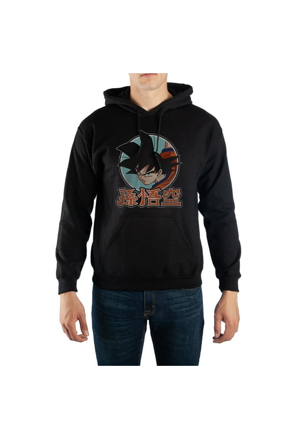Dragon Ball Z Goku Anime Mens Black Hooded Sweatshirt-XX-Large