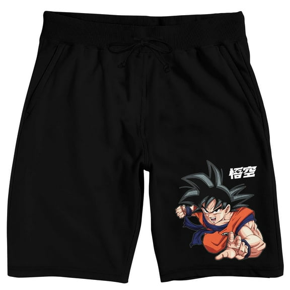 Dragon Ball Z Goku Combat Stance Men's Black Sleep Pajama Shorts-Small