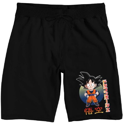 Dragon Ball Z Goku Earth Men's Black Sleep Pajama Shorts-Medium