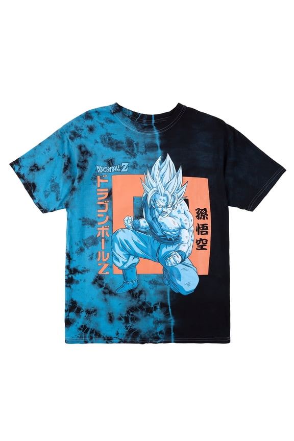 Dragon Ball Z Goku Kanji Adult Blue-Green Short Sleeve Tee - XL