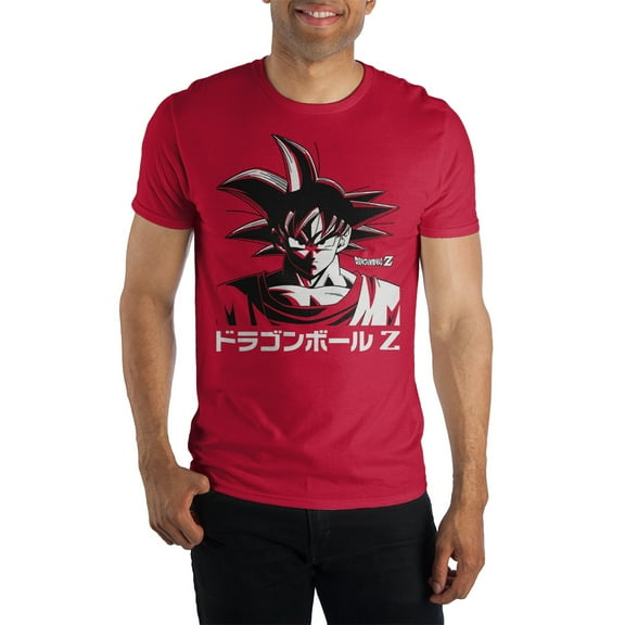 Dragon Ball Z Goku Kanji Mens Red Graphic Tee Shirt- XL