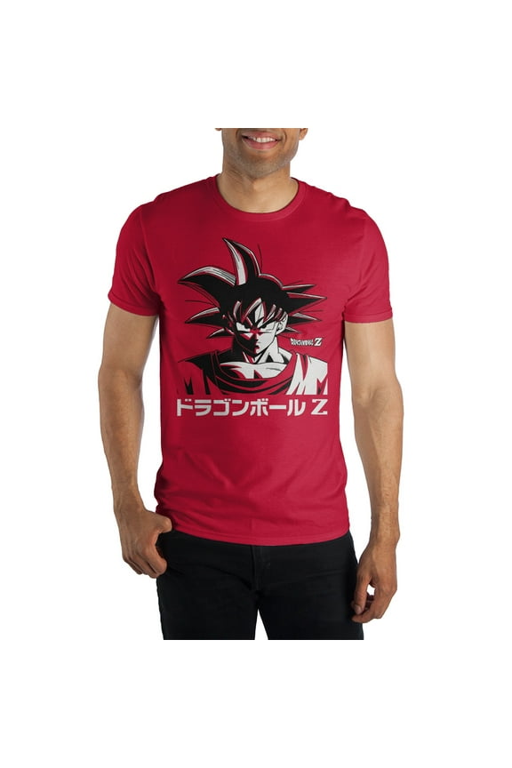 Dragon Ball Z Goku Kanji Mens Red Graphic Tee Shirt- XL
