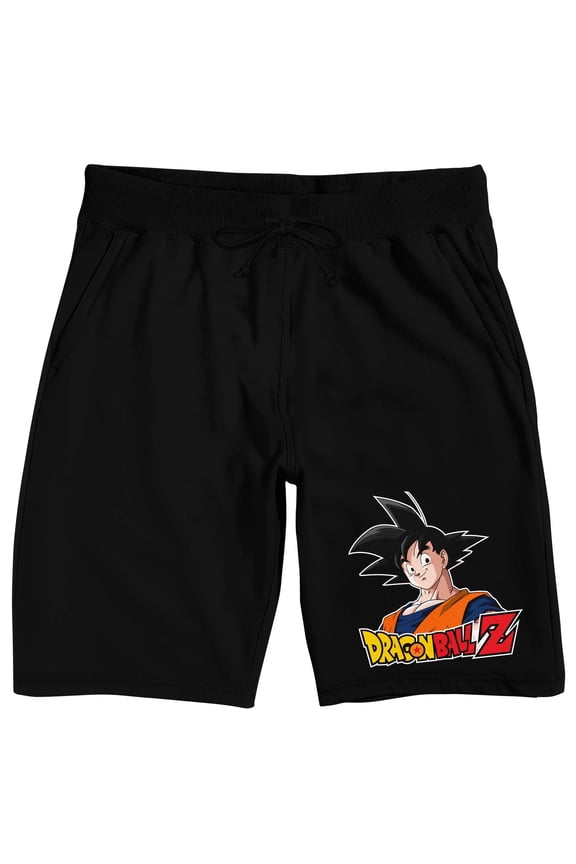 Dragon Ball Z Goku Logo Men's Black Sleep Pajama Shorts-Small
