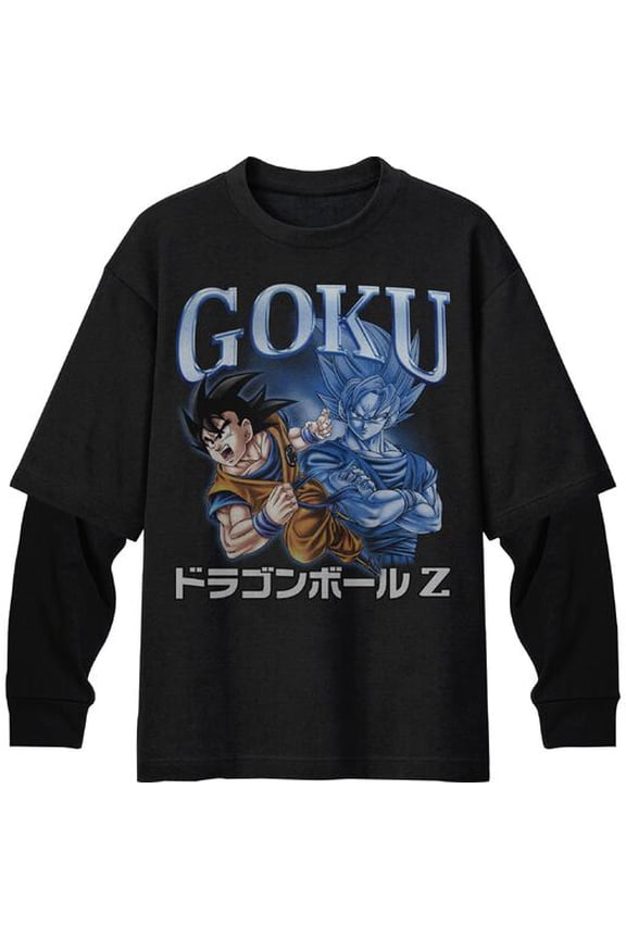 Dragon Ball Z Goku Men's Black Twofer Combo Shirt-Large