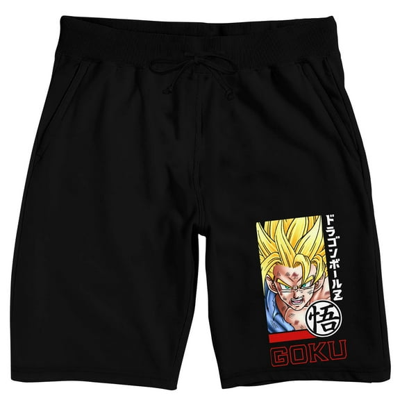 Dragon Ball Z Goku Super Saiyan Men'S Black Lounge Shorts-Medium