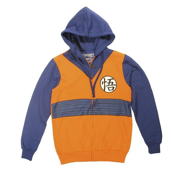 Dragon Ball Z Goku Symbol Orange Costume Adult Zip Up Hoodie Sweatshirt