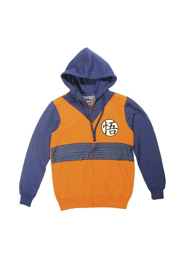 Dragon Ball Z Goku Symbol Orange Costume Adult Zip Up Hoodie Sweatshirt