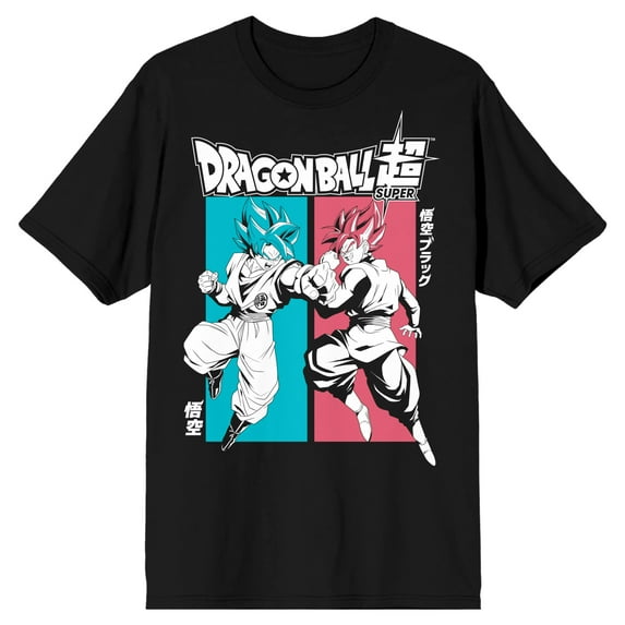 Dragon Ball Z Goku Versus Goku Men's Black Short Sleeve Crew Neck Tee-Small