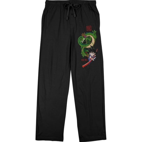Dragon Ball Z Goku and Dragon Men's Black Graphic Sleep Pajama Pants-XX-Large
