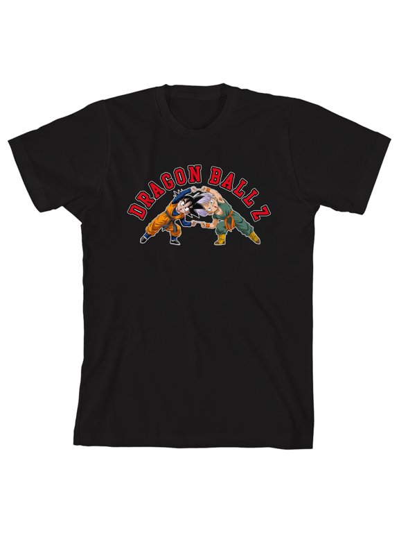 Dragon Ball Z Goten & Trunks Fusion Move Boy's Black Crew Neck Short Sleeve T-shirt-Large