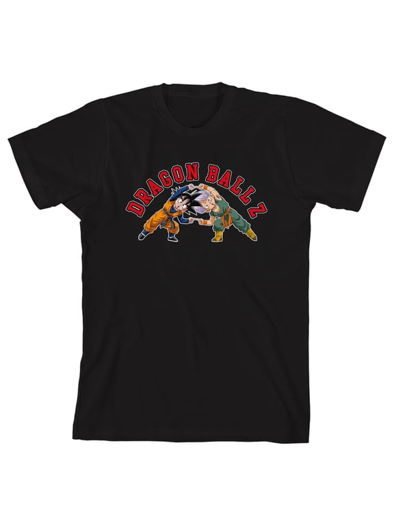 Dragon Ball Z Goten & Trunks Fusion Move Boy's Black Crew Neck Short Sleeve T-shirt-Medium