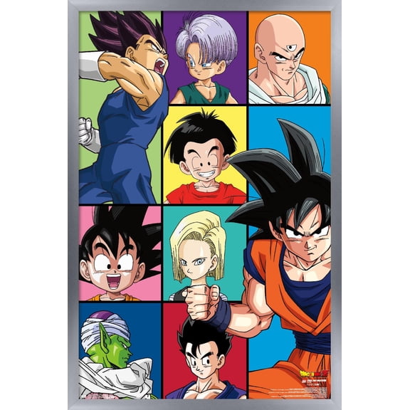 Dragon Ball Z - Grid Wall Poster, 14.725" x 22.375", Framed