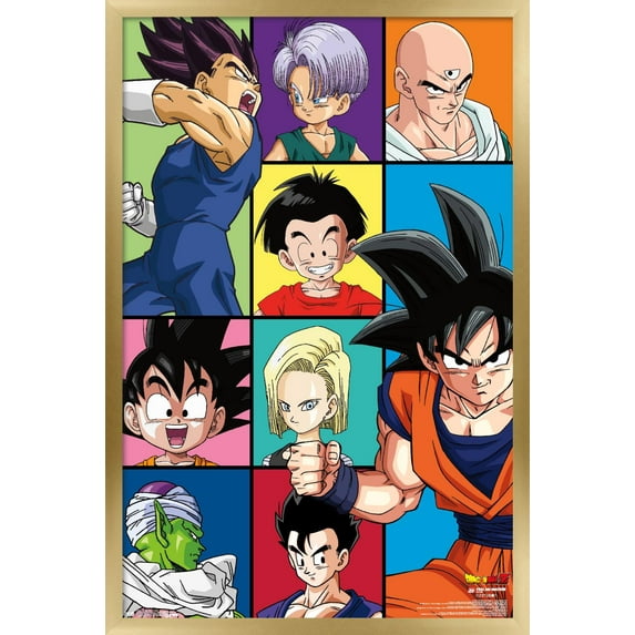Dragon Ball Z - Grid Wall Poster, 14.725" x 22.375", Framed