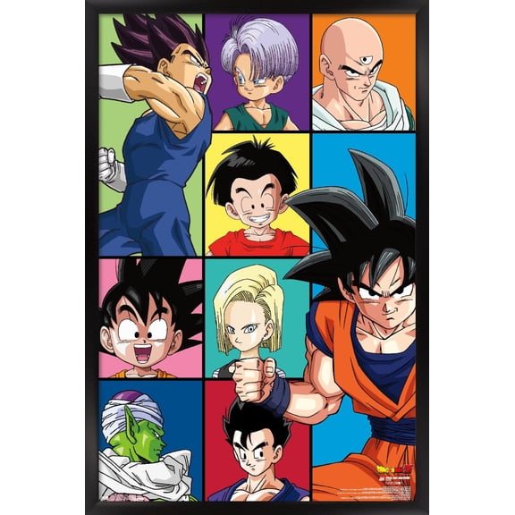 Dragon Ball Z - Grid Wall Poster, 22.375" x 34", Framed