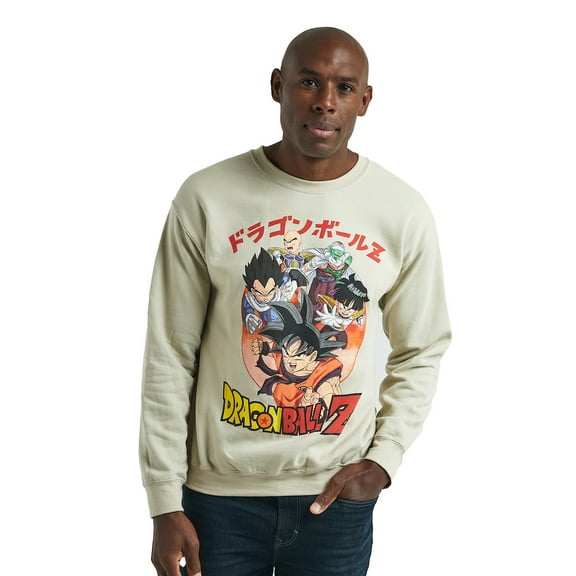 Dragon Ball Z Hero Group & Dragon Ball Crew Neck Long Sleeve Tofu Reversible Sweatshirt-Large