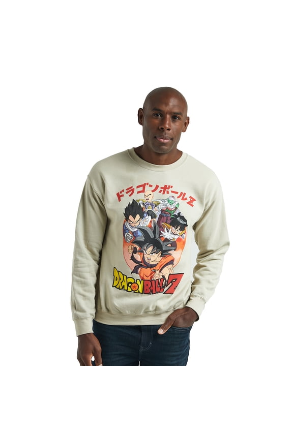 Dragon Ball Z Hero Group & Dragon Ball Crew Neck Long Sleeve Tofu Reversible Sweatshirt-Large
