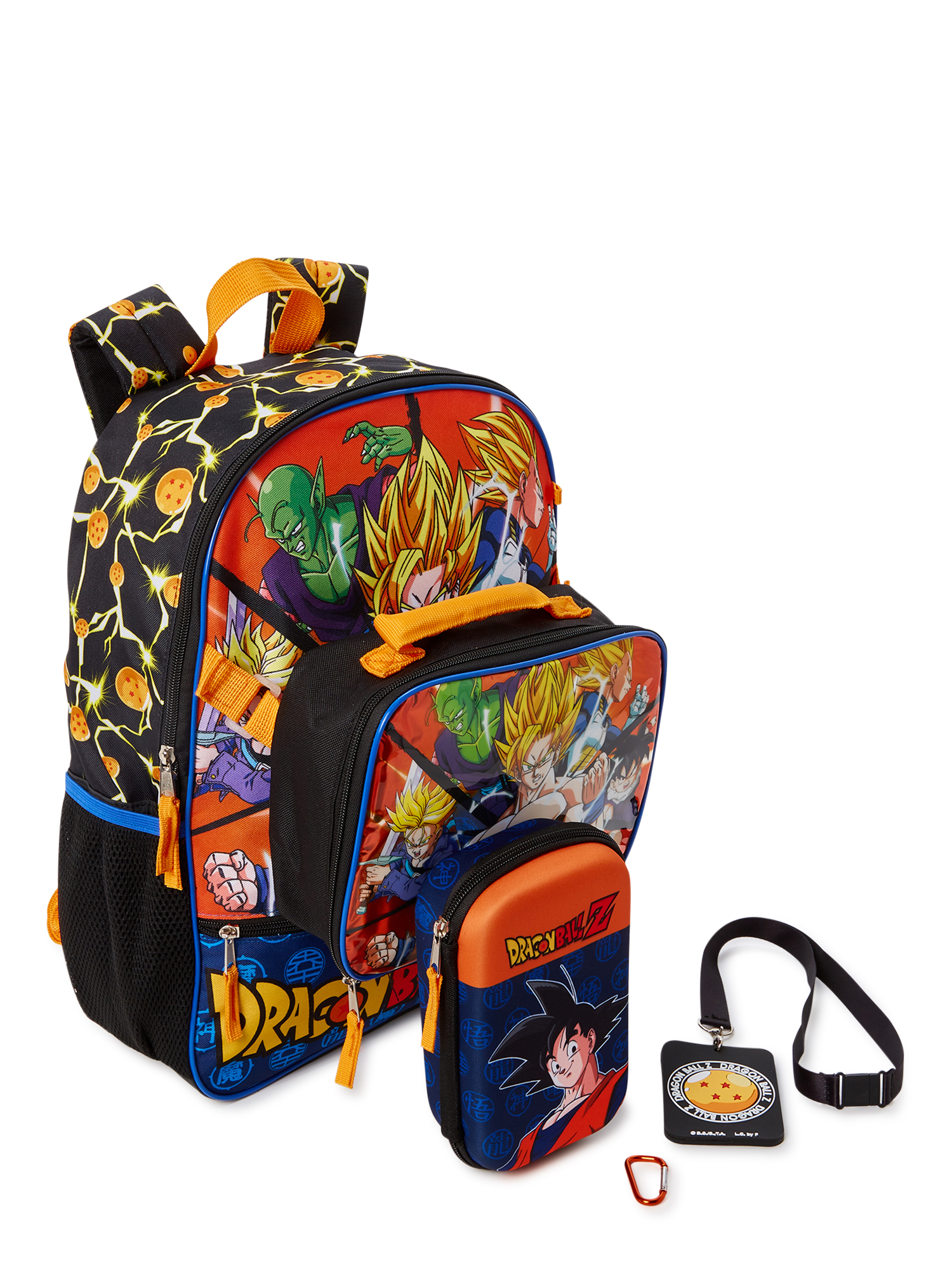 Dragon Ball Z Kids’ Backpack with Lunch Bag 4-Piece Set Multi-Color ...