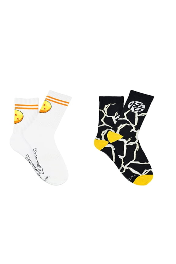 Z Lightening And Goku, 4 Star Anime 2 Pack Crew Socks