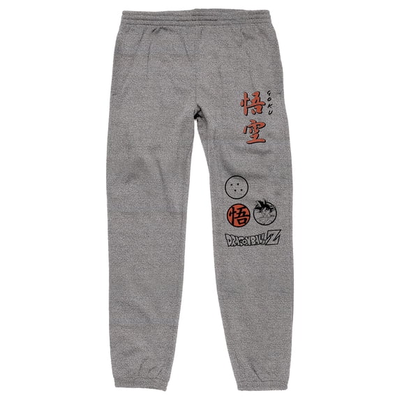 Dragon Ball Z Logo & Kanji Text Men's Athletic Heather Jogger Pants -XXL