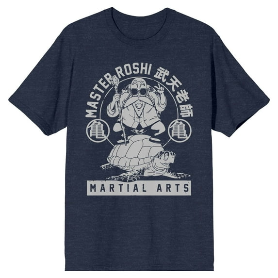 Dragon Ball Z Master Roshi Turtle School Men's Navy Heather T-shirt-XL