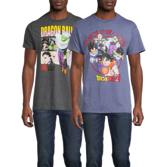 Dragon Ball Z Men's & Big Men's Anime Graphic Tees, 2-Pack, Sizes S-3XL