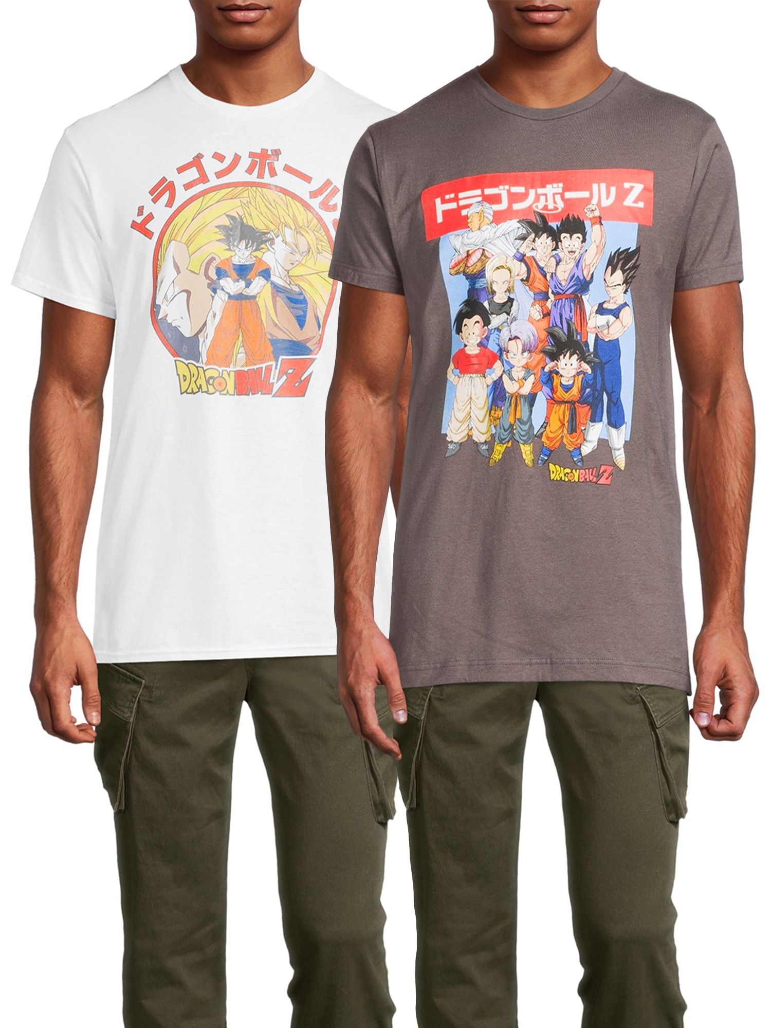 Dragon Ball Z Men's & Big Men's Goku and Team Short Sleeve Graphic T-Shirt, 2-Pack - image 1 of 6