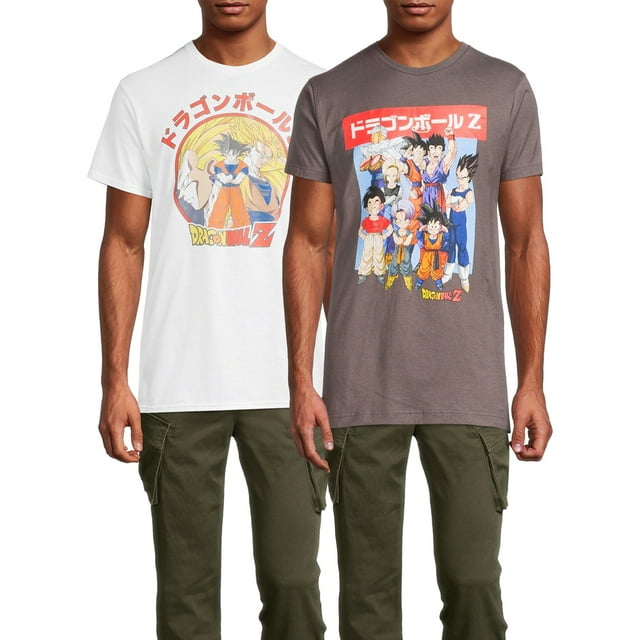 Dragon Ball Z Men's & Big Men's Goku and Team Short Sleeve Graphic T-Shirt, 2-Pack