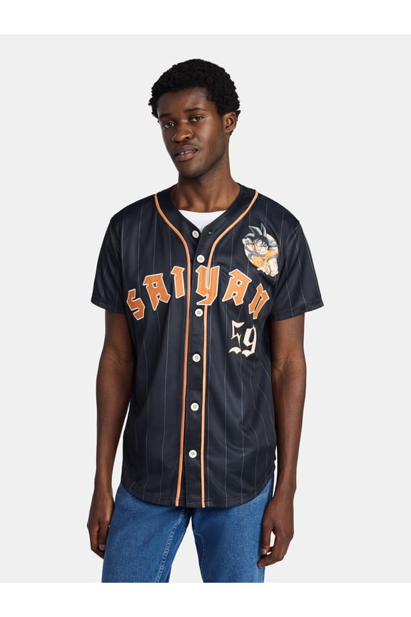 Men's and Big Men's Graphic Button Up Jersey, Sizes XS-5XL