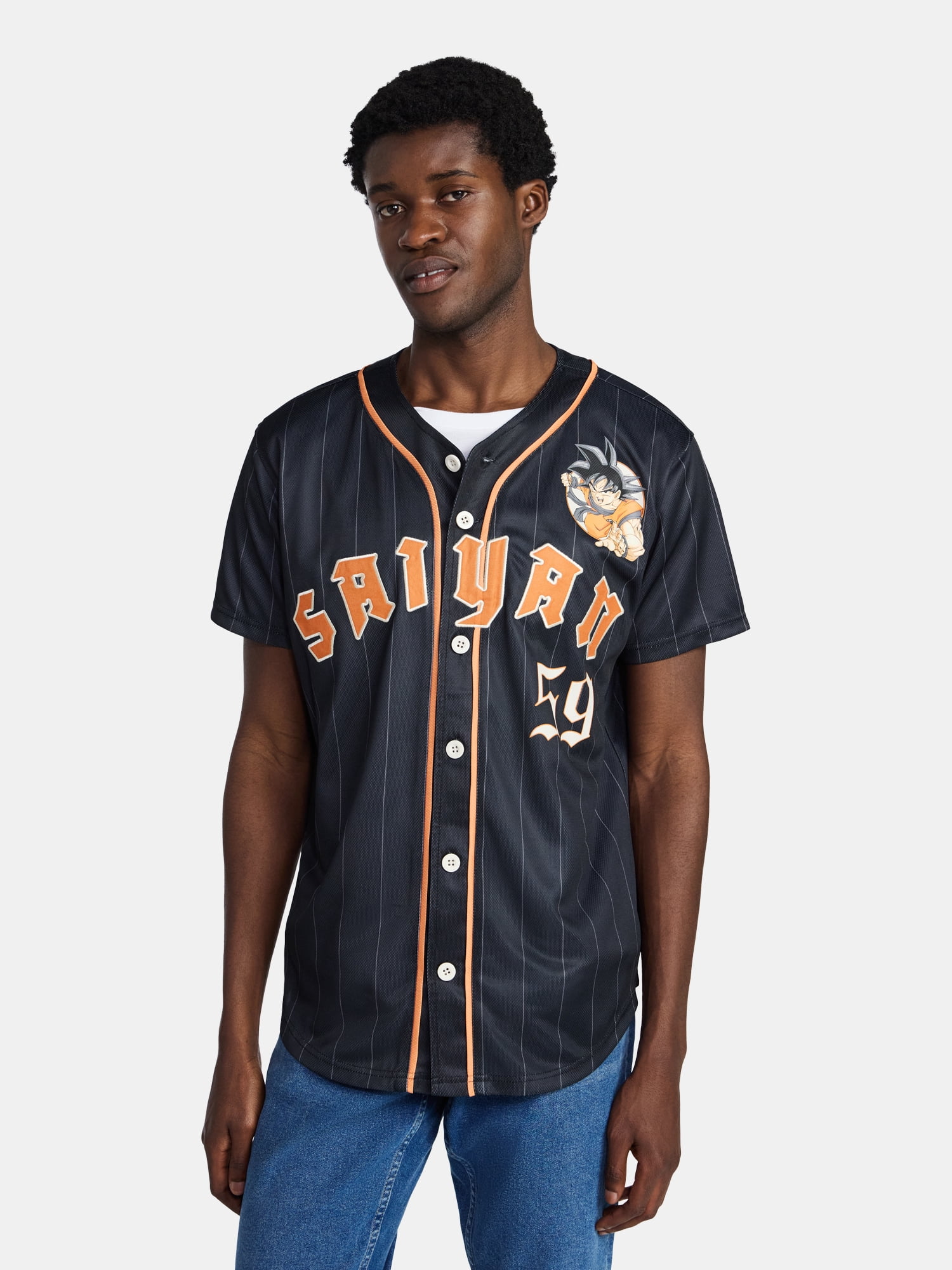 Dragon Ball Z Men's & Big Men's Graphic Button Up Jersey, Sizes XS-5XL