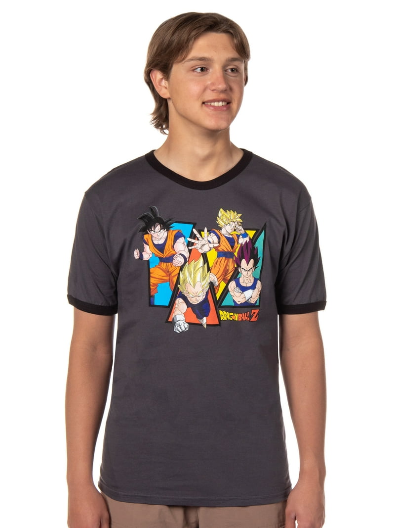 Dragon Ball Z Men's Character Triangle Design Adult Anime Ringer T