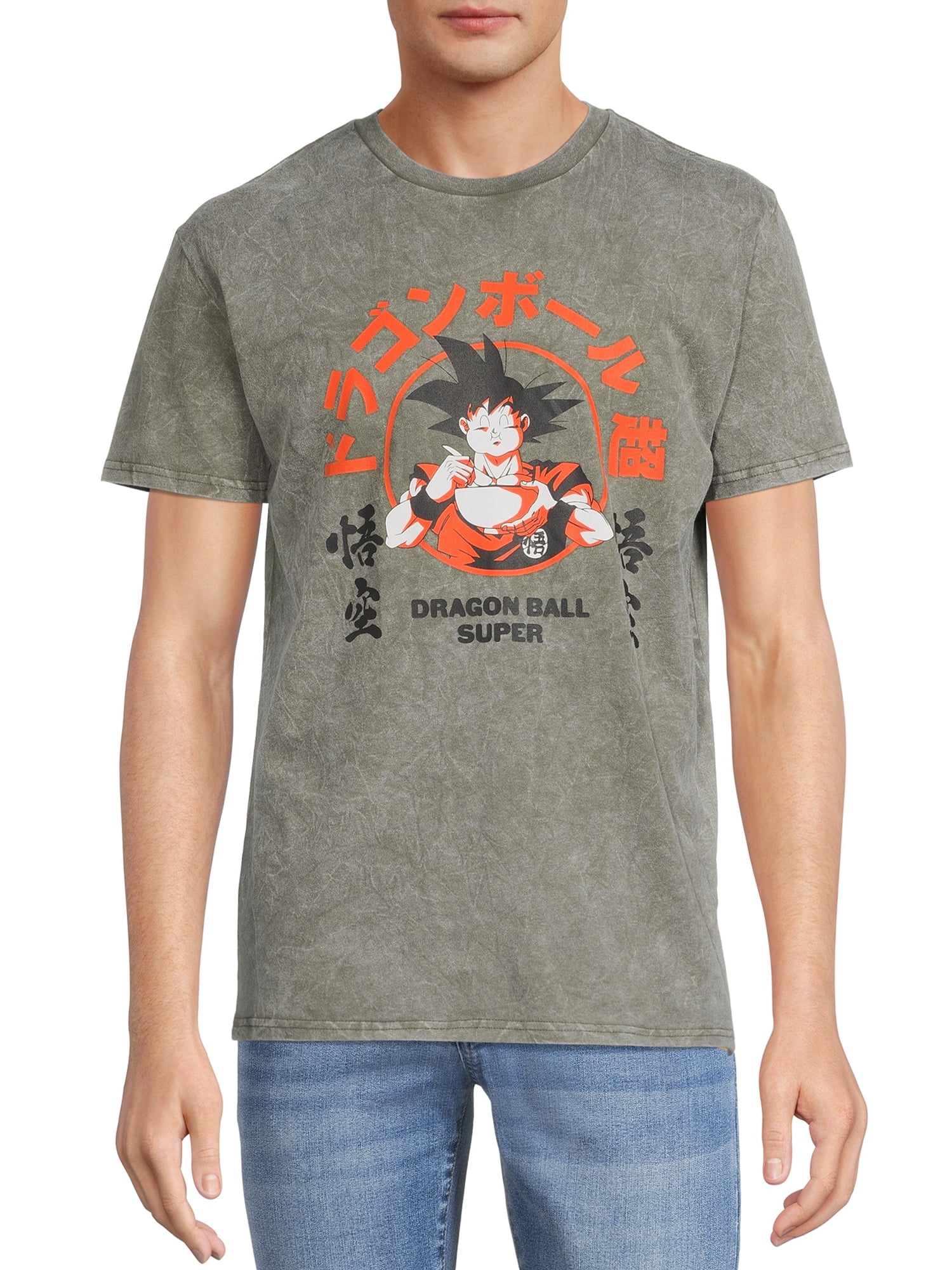 Dragon Ball Z Men’s Mineral Wash T-Shirt with Short Sleeves