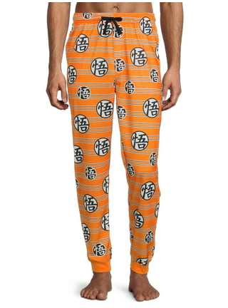 wheaties mens size Large pajama lounge pants logo orange tie waist 