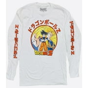 Dragon Ball Z Men's Super Goku Vegeta Japanese Anime Long Sleeve Tee T-Shirt (Medium, White)