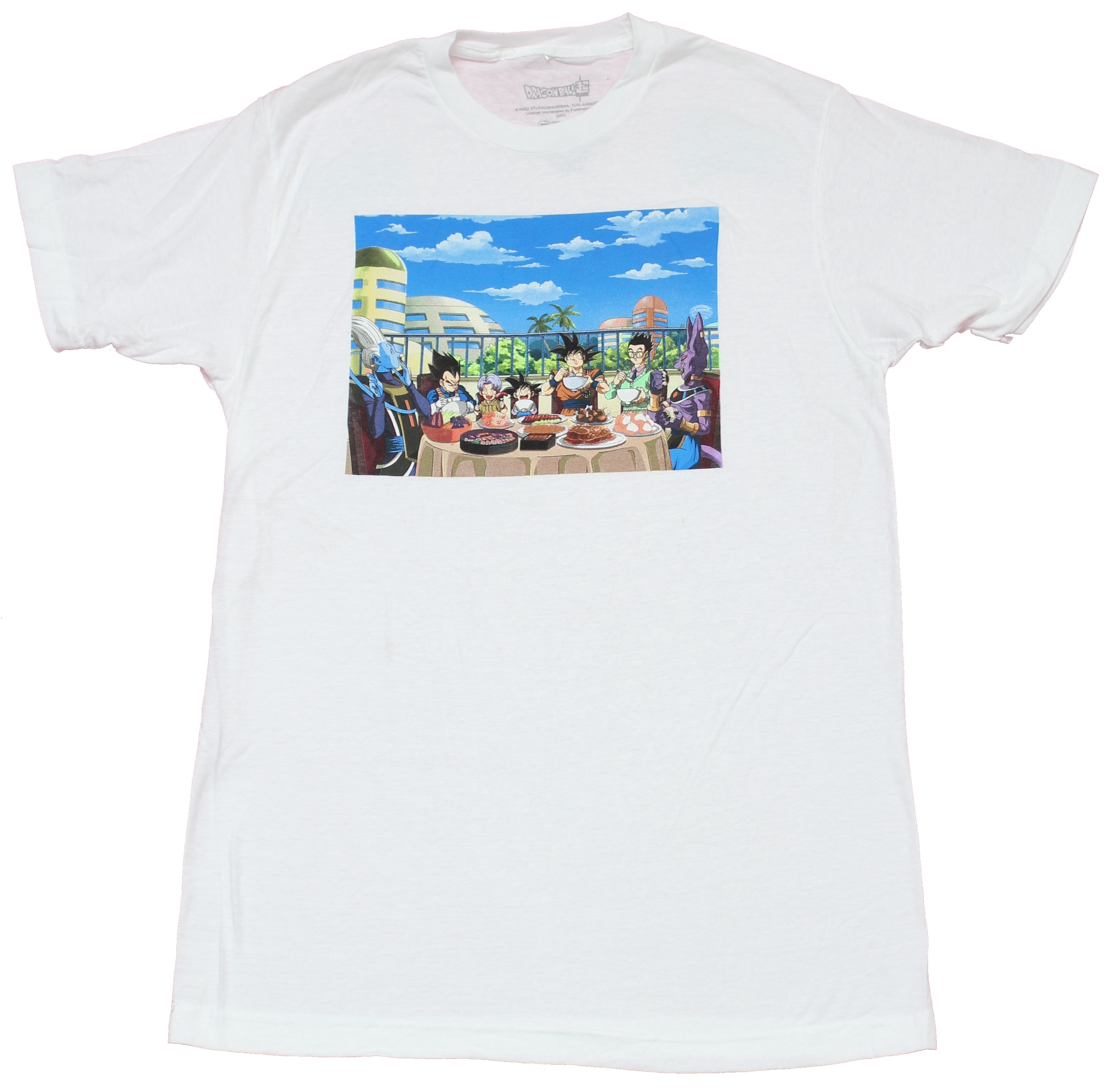 Dragon Ball Z Mens TShirt Full Sayian Crew Sitting Down