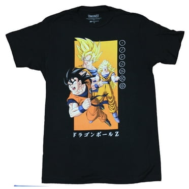 Dragon Ball Z Mens T-Shirt - The Powerful Iterations Of Goku Kanji Box (Large)