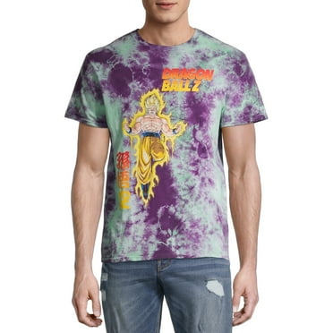 Dragon Ball Z Purple Tie Dye Men's and Big Men's Graphic T-Shirt