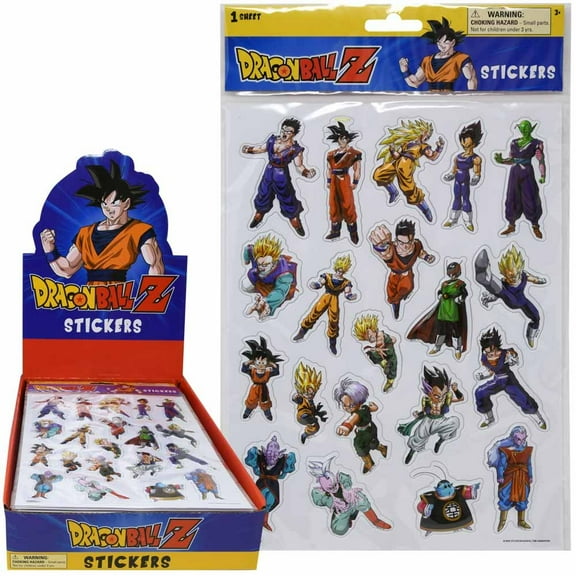 Dragon Ball Z Raised Sticker Sheet in Display- 6 PACK