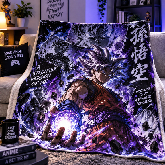 Dragon Ball Z Saiyan Anime Flannel Blanket, Goku Vegeta Action Character Graphic Throw