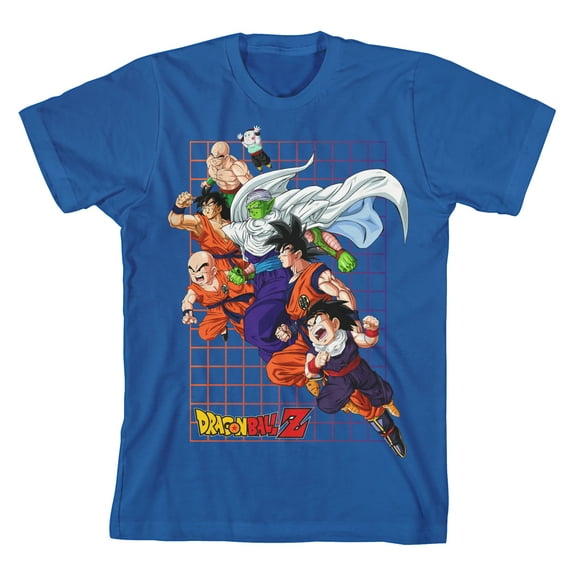 Dragon Ball Z Saiyan Group Youth Boy's Royal Blue T-Shirt-Medium