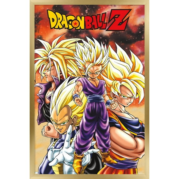 Dragon Ball Z - Saiyans Wall Poster, 14.725" x 22.375" Framed