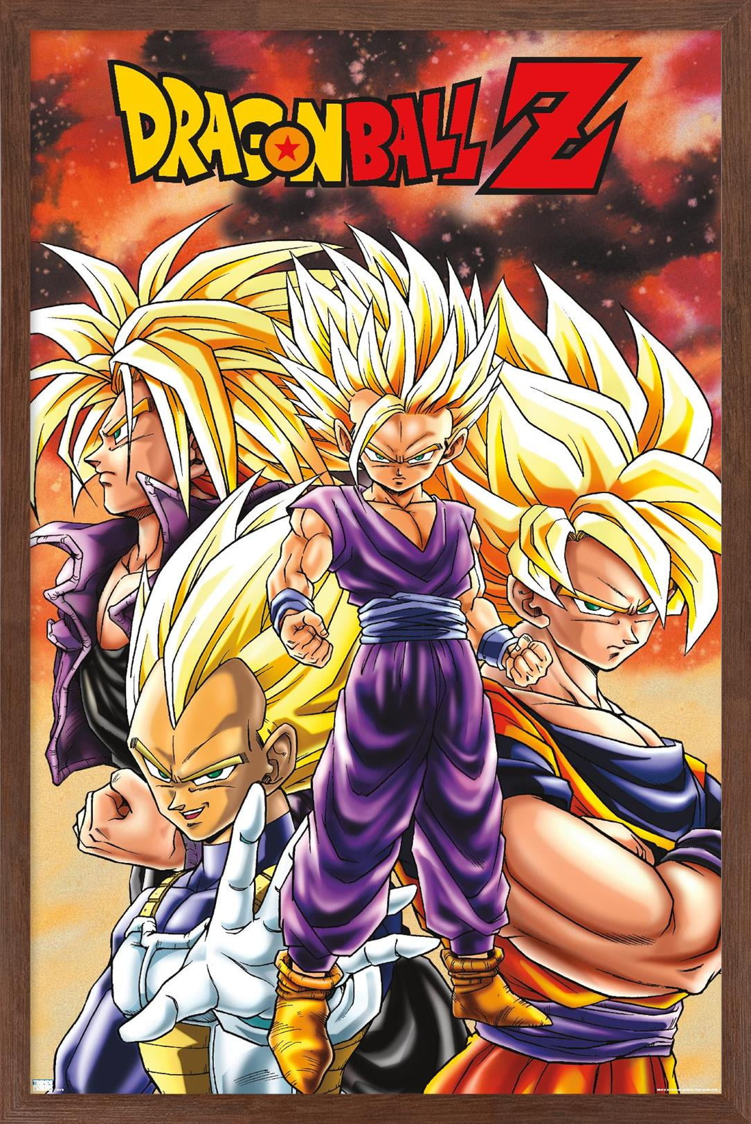 Dragon Ball Z - Saiyans Wall Poster with Magnetic Frame, 22.375 x 34 