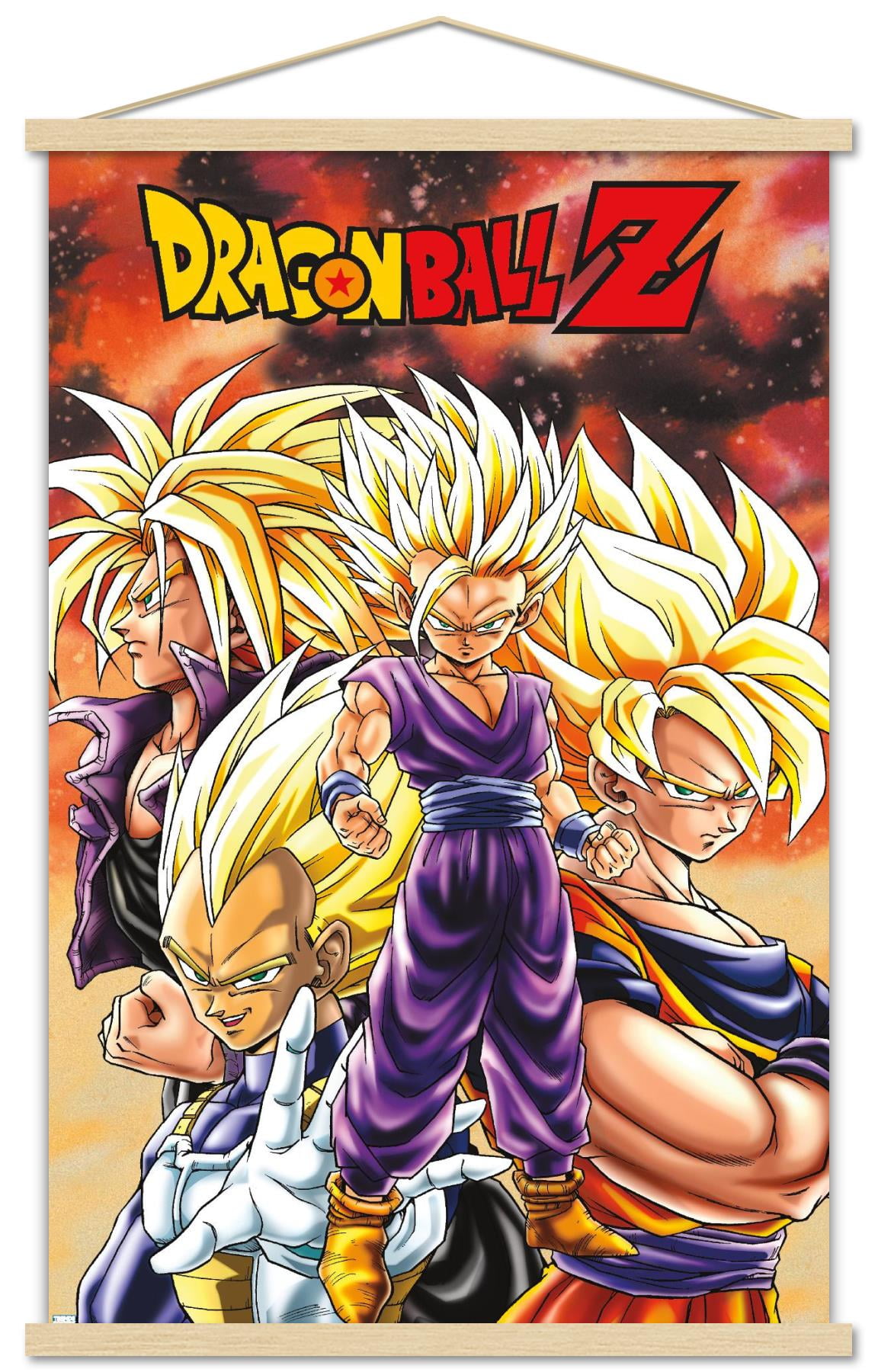 Dragon Ball Z - Saiyans Wall Poster with Magnetic Frame, 22.375 x