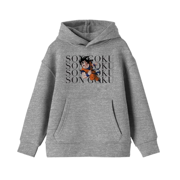 Dragon Ball Z Son Goku Boy's Athletic Heather Sweatshirt-X-Small