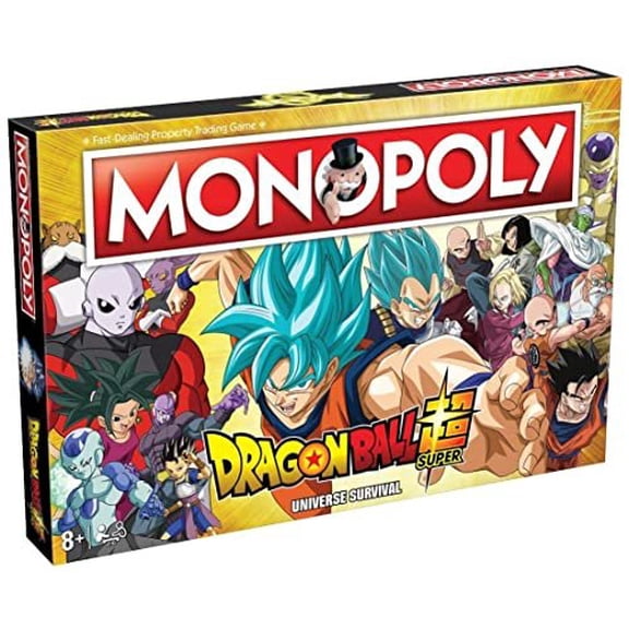 Winning Moves Dragon Ball Super Monopoly Board Game, Play with Characters Like Android 18, Jiren, Frieza and Goku Himself, Choose Your Universe Token in This 2 Plus Player Game for Ages 8 and up