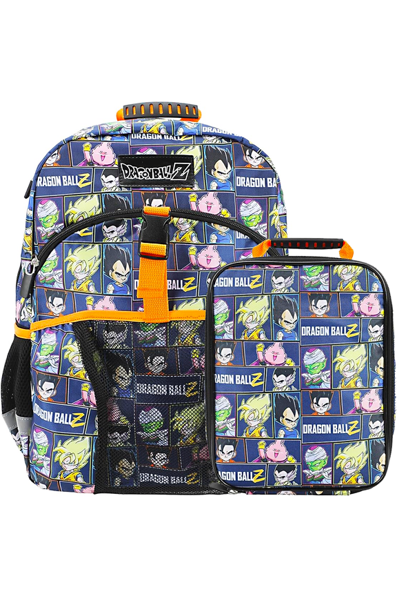 Dragon Ball Z Super Saiyan 2-Piece 16" Premium Backpack & Lunch Kit Set