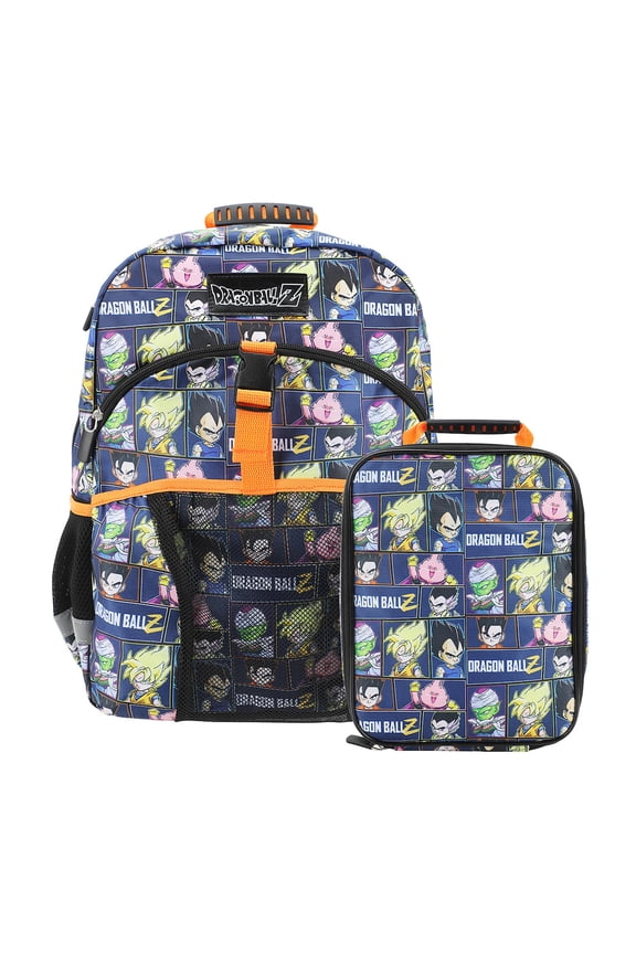 Dragon Ball Z Super Saiyan 2-Piece 16" Premium Backpack & Lunch Kit Set