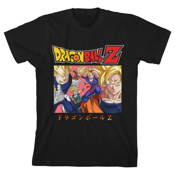 Dragon Ball Z Super Saiyan Character Group Boy's Black T-shirt-Medium